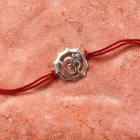 Thumbnail for trueBrowns 925 Sterling Silver Embossed Om Thread Rakhi