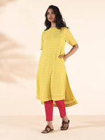 Thumbnail for trueBrowns Lime Cotton Dobby Kurta Pant Set - Distacart