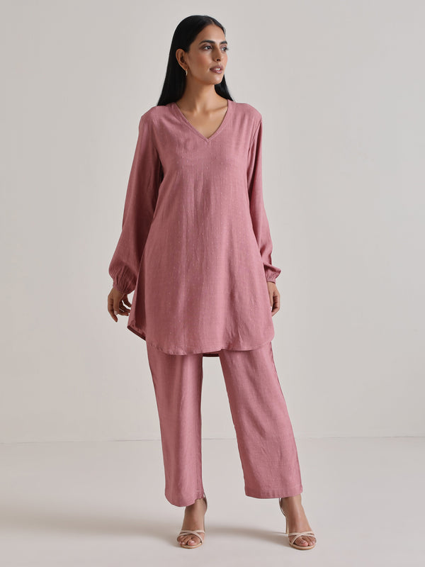 trueBrowns Mauve Short Co-Ord Set - Distacart