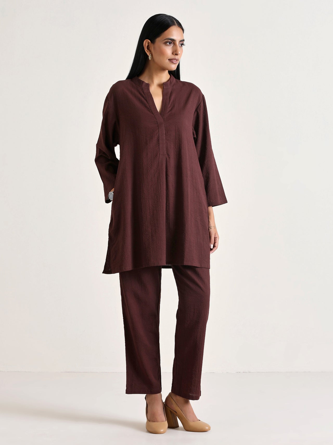 trueBrowns Cola Brown Relaxed Fit Co-Ord Set - Distacart