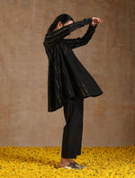 Thumbnail for trueBrowns Black Gold Cotton Flared Co-Ord Set - Distacart