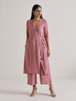 Thumbnail for trueBrowns Mauve Angrakha Kurta Set - Distacart