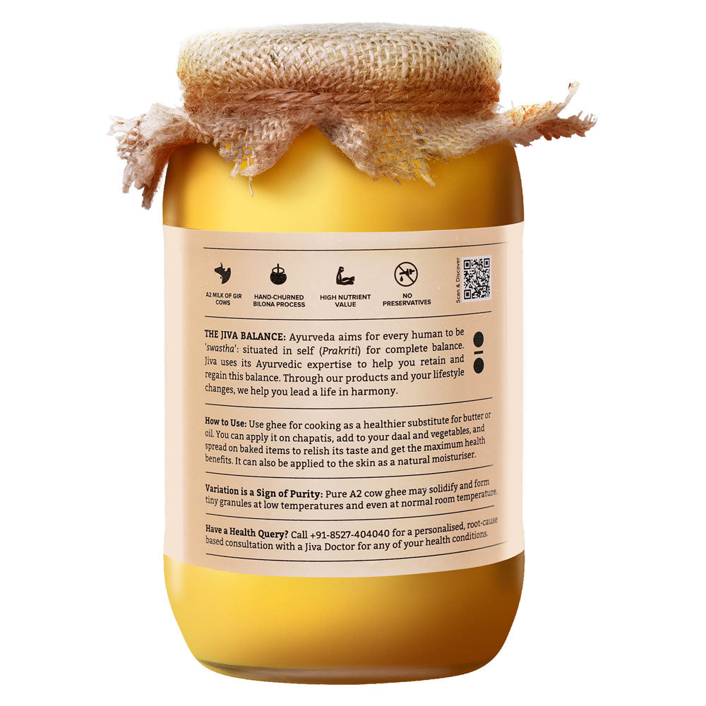 Jiva Ayurveda A2 Gir Desi Cow Ghee - Distacart