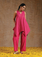 Thumbnail for trueBrowns Pink Gold Cotton Handkerchief Co-Ord Set - Distacart