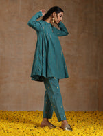 Thumbnail for trueBrowns Deep Sea Gold Cotton Flared Co-Ord Set - Distacart