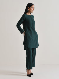 Thumbnail for trueBrowns Dark Green Front Placket Co-Ord Set - Distacart