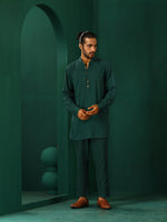 Thumbnail for trueBrowns Men's Turquoise Dobby Co-ord Set - Distacart
