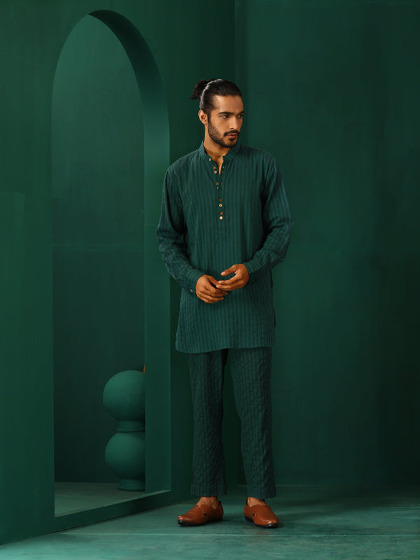 trueBrowns Men's Turquoise Dobby Co-ord Set - Distacart