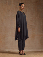 Thumbnail for trueBrowns Grey Modal Satin Oversized Round Co-Ord Set - Distacart