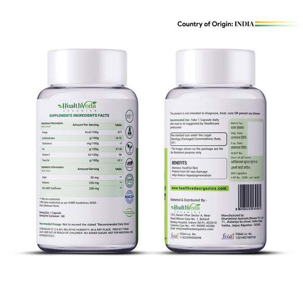 Health Veda Organics Vitamin E Capsules - Distacart