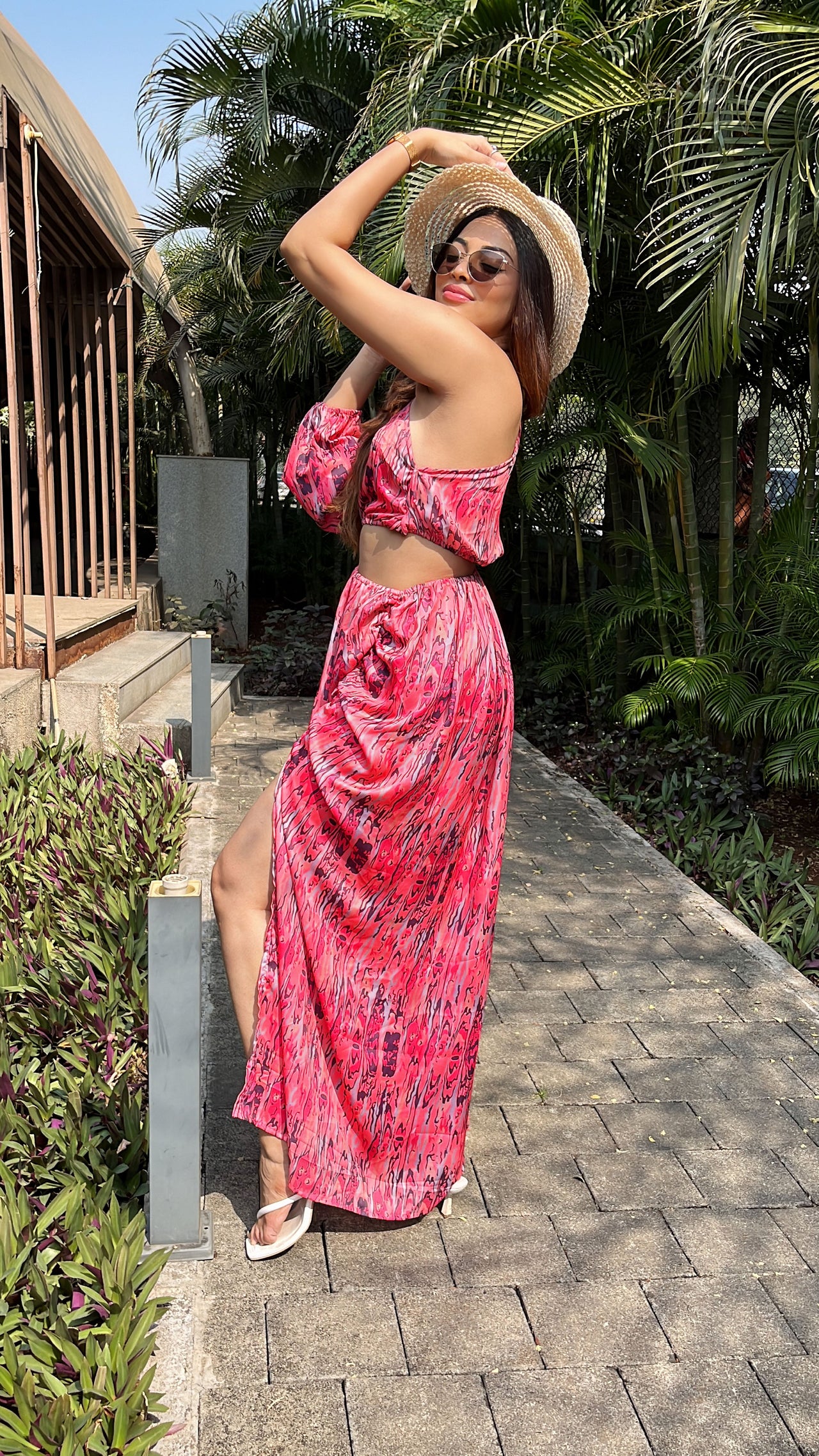 Noroke Sustainable fabric | Bemberg Asymmetrical Printed Long Dress