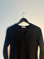 Thumbnail for trueBrowns Black Slub V neck Kurta - Distacart