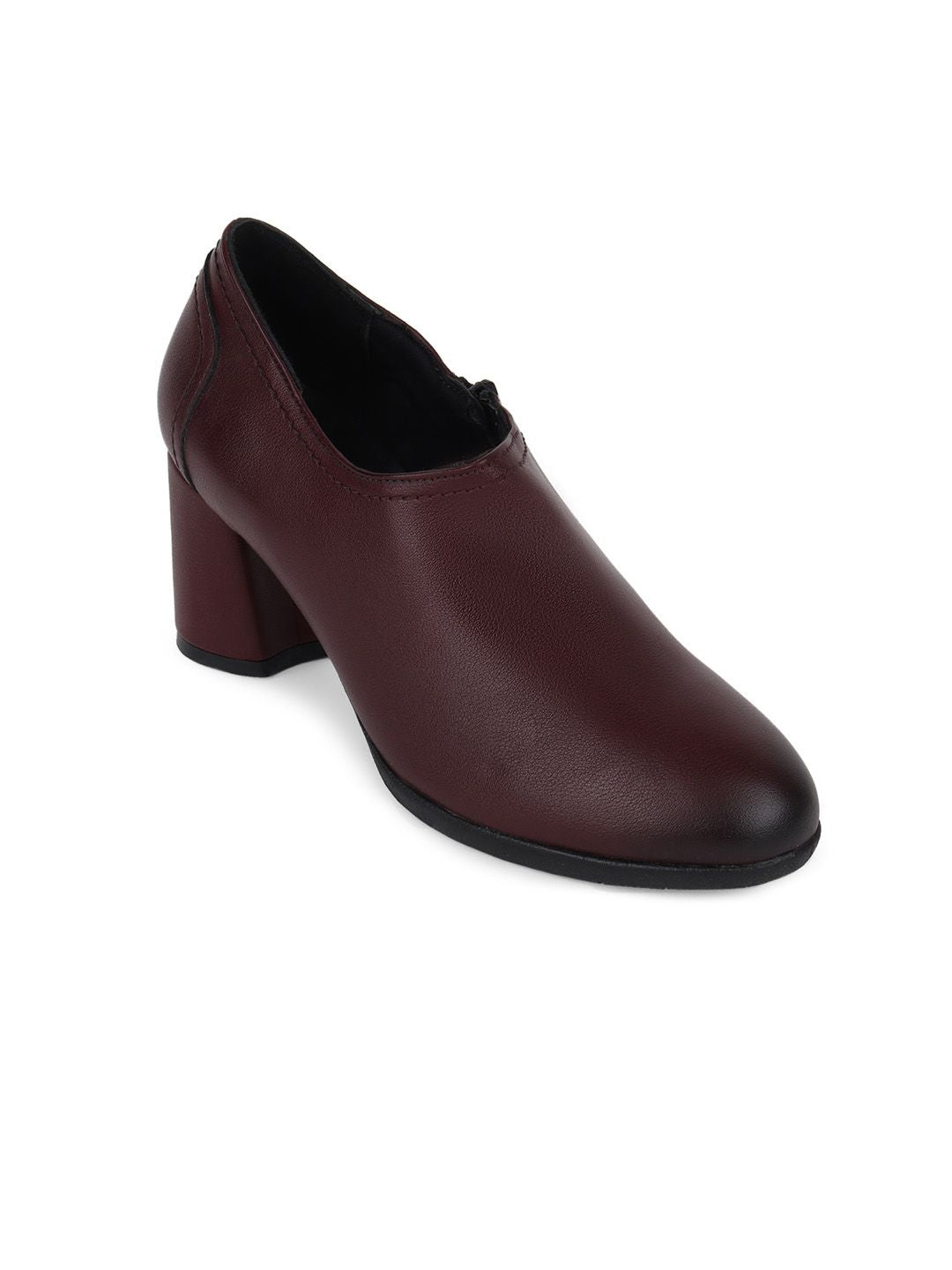 ELLE Coffee Textured Block Pumps