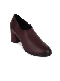 Thumbnail for ELLE Coffee Textured Block Pumps