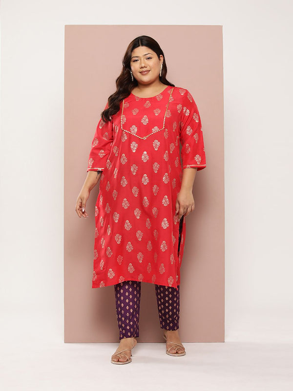 Sztori Plus Size Ethnic Motifs Printed Kurta Set - Distacart