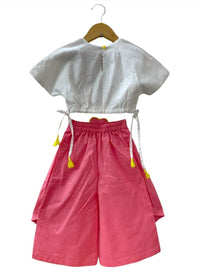 Thumbnail for ArthLife Pink White Cycle Embroidered Co-Ord Set - Distacart