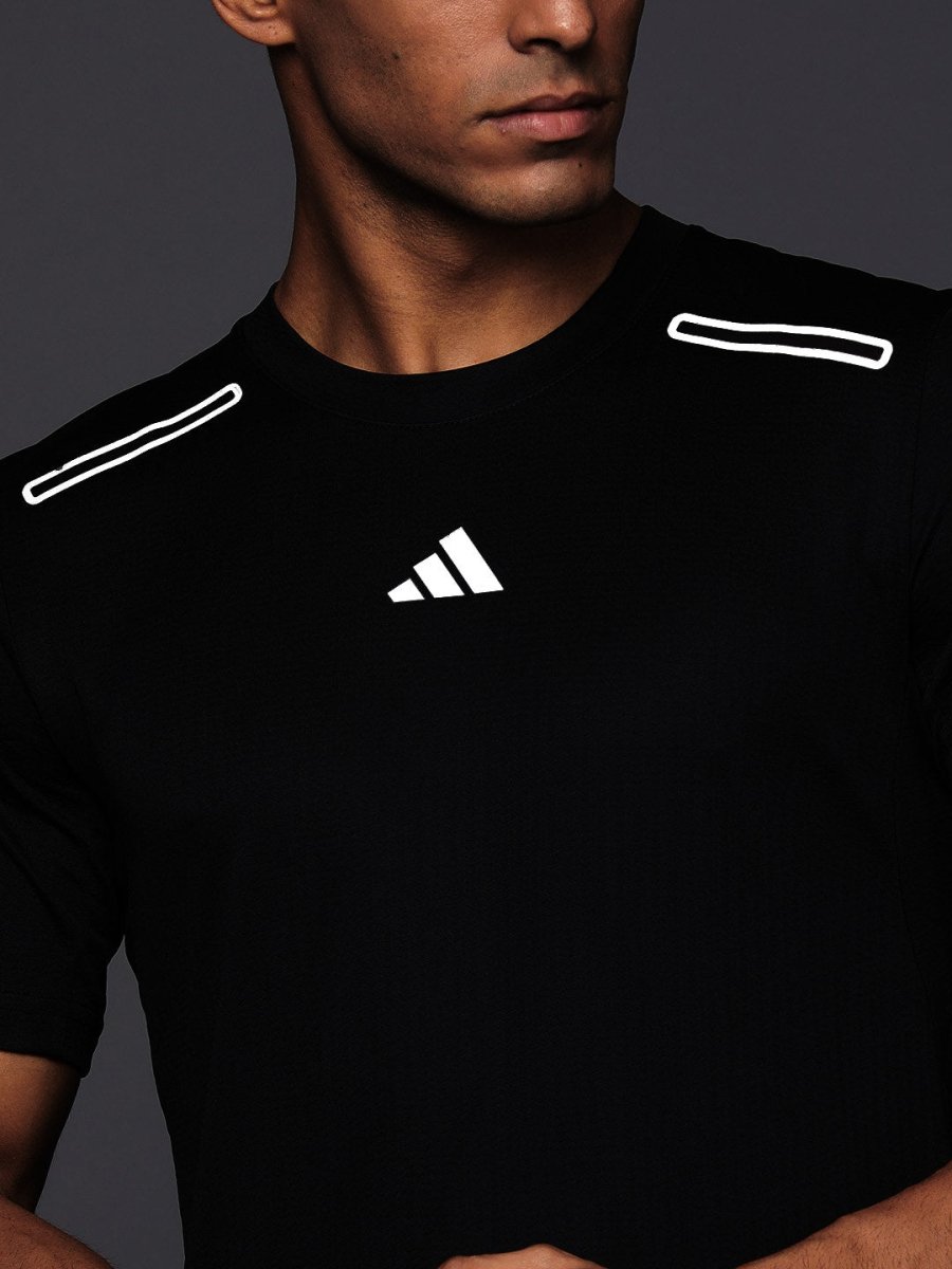 Adidas Brand Logo Printed Detail Slim Fit HIIT ELV Training T-shirt - Distacart