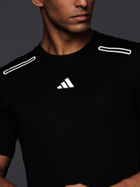 Thumbnail for Adidas Brand Logo Printed Detail Slim Fit HIIT ELV Training T-shirt - Distacart