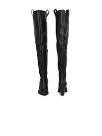 Thumbnail for Delize Black High-Top Block Heeled Boots