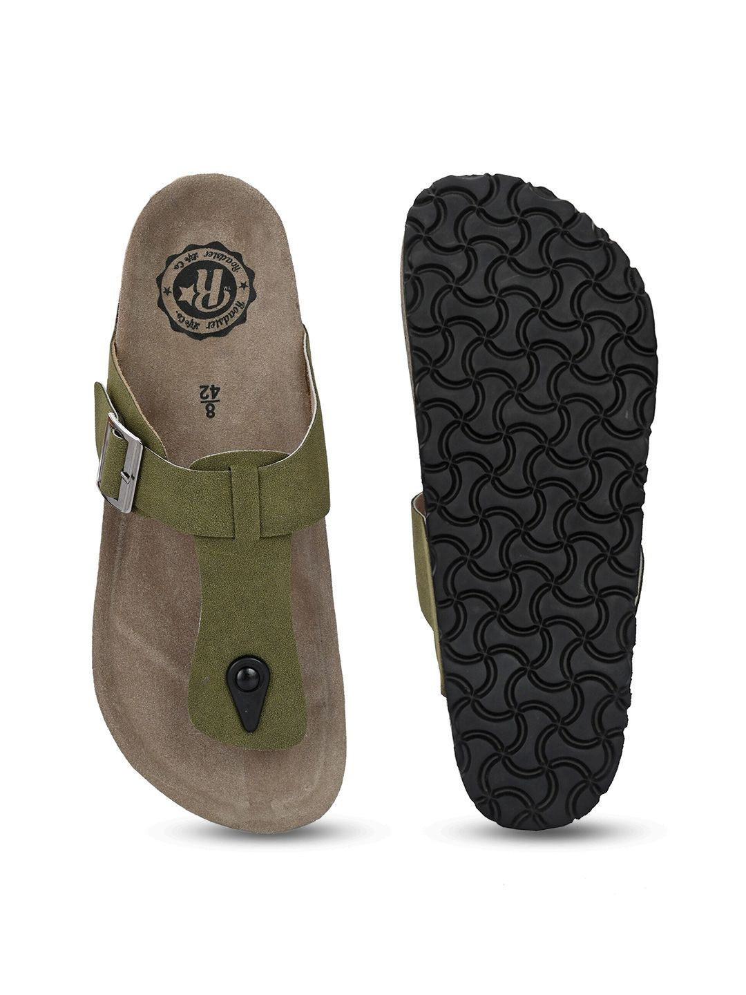 Roadster The Lifestyle Co. Men Green Slip-On Comfort Sandals