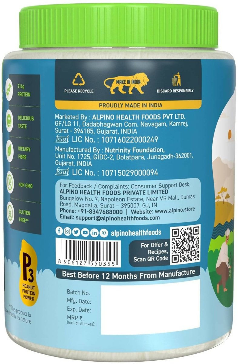 Alpino Natural Peanut Butter Powder Unsweetened - Distacart