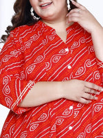 Thumbnail for Swasti Bandhani Printed A-Line Maxi Ethnic Dress - Distacart