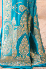 Thumbnail for Joban Fashion Blue Banarasi Soft Pure Handloom Banarasi Silk Saree