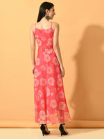 Thumbnail for Myshka Women's Pink Fit and Flare Party Dress - Distacart