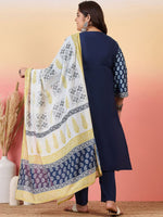 Thumbnail for Sztori Women Floral Yoke Design Regular Gotta Patti Kurta with Trousers & With Dupatta - Distacart