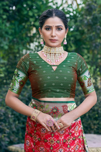 Thumbnail for Aastha Fashion Red Woven Patola Silk Saree with Blouse - Distacart