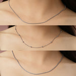 Thumbnail for NVR Women's Set of 3 Silver-Toned German Silver Oxidised Chain - Distacart