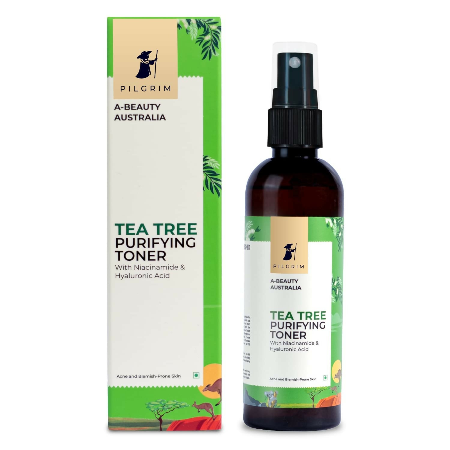 Pilgrim Tea Tree & 2% Niacinamide Face Toner For Oily Skin, Acne & Blemish Prone Skin, Pore Cleansing & Glowing Skin - Distacart