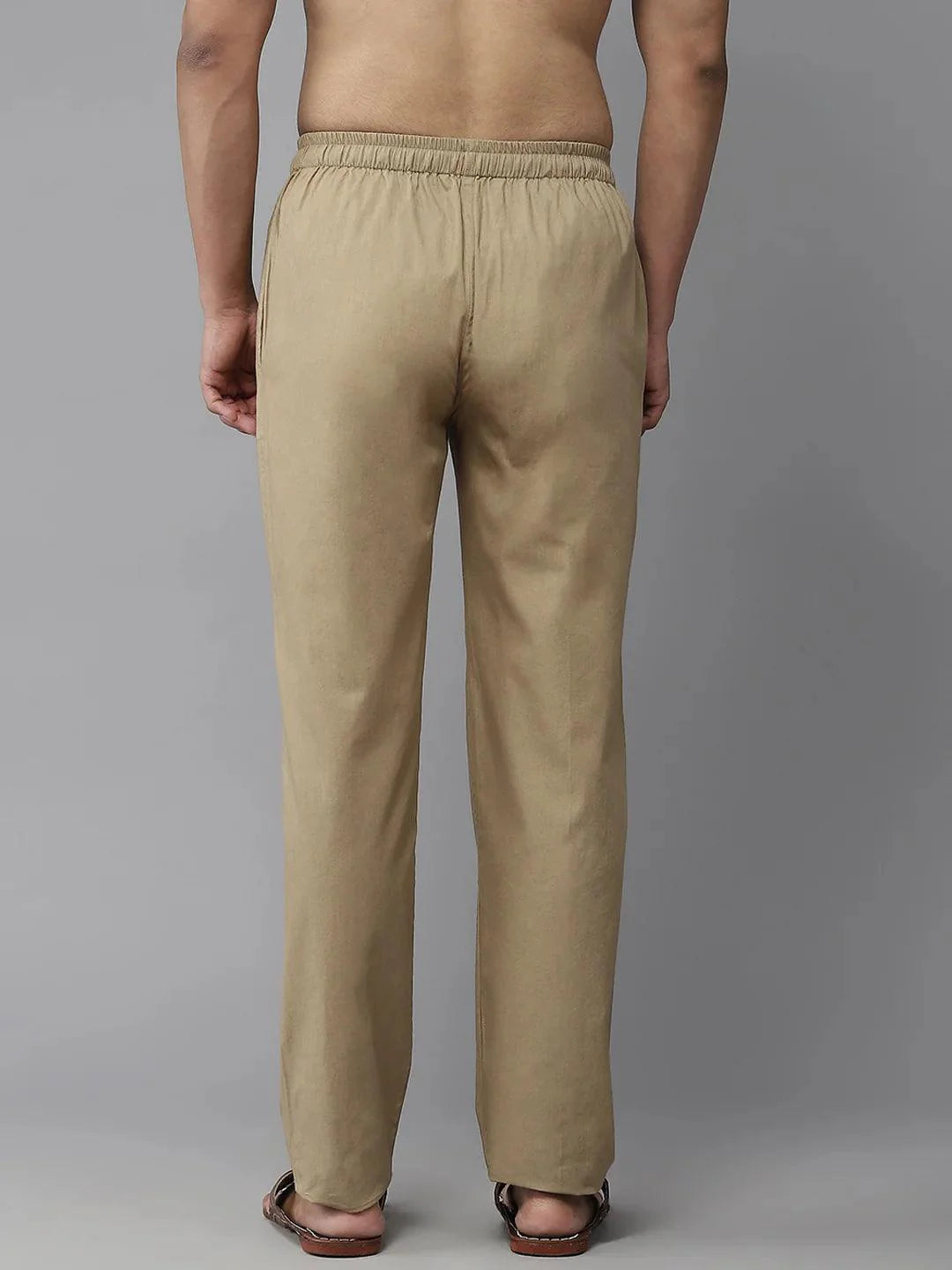 Fabmade Men's Khaki Cotton Linen Pyjama - Distacart