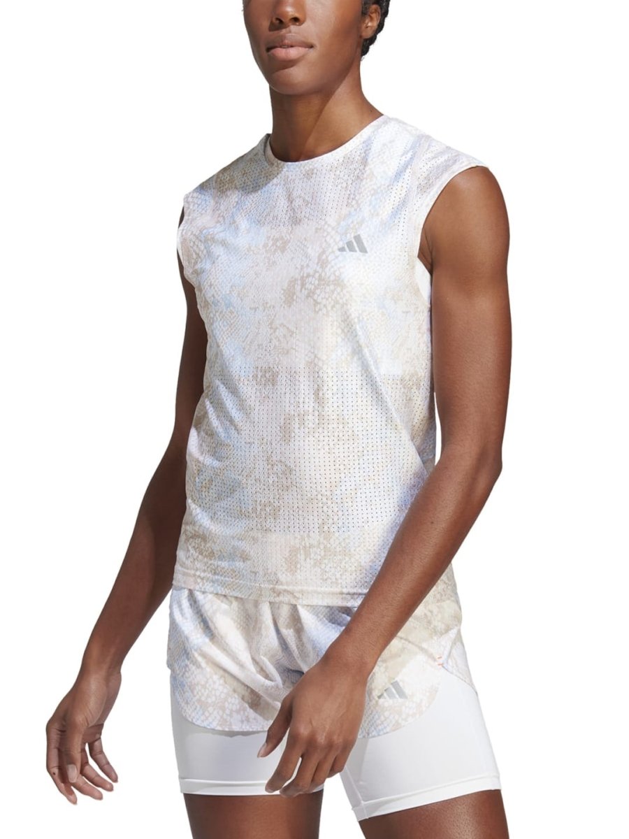 Adidas Fast Aop Tee Abstract Printed Sleeveless Sports T-Shirt - Distacart