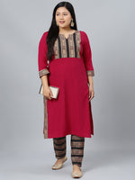 Thumbnail for Sztori Printed Notch Neck Regular Kurta with Trousers - Distacart