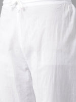 Thumbnail for ADA Women Red & White Sustainable Hand Embroidered Chikankari Handloom Kurta with Palazzos - Distacart