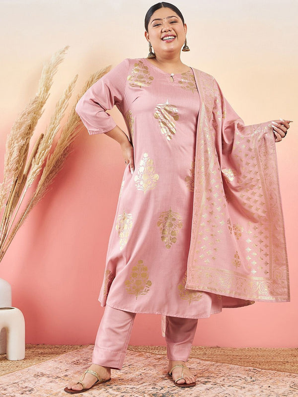 Sztori Floral Printed Keyhole Neck Straight Kurta With Trouser & Dupatta - Distacart