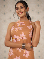 Thumbnail for Ode by House of Pataudi Floral Printed Sleeveless Pure Cotton Straight Kurta - Distacart