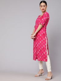 Thumbnail for Aks Ethnic Motif Printed Cotton Straight Kurta - Distacart