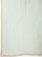 Thumbnail for Ode by House of Pataudi Embroidered Gota Patti Straight Kurta With Trousers & Dupatta - Distacart