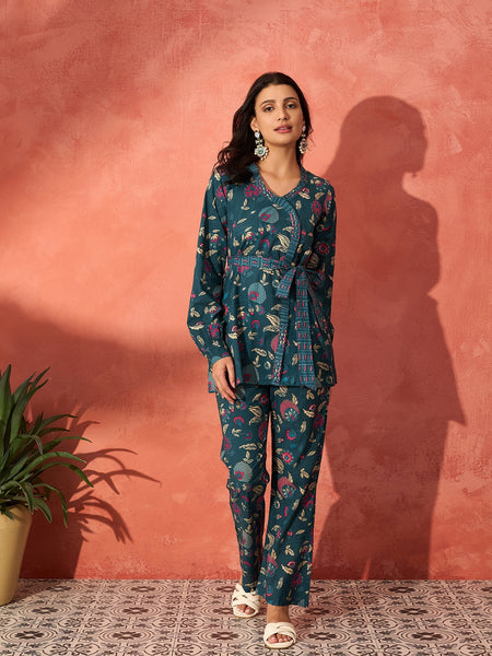InWeave Blue Kalamkari Co Ord Set - Distacart