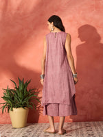 Thumbnail for InWeave Wine Lurex Short Palazzo Kurta Set - Distacart