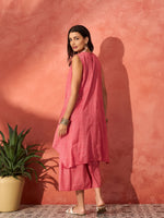 Thumbnail for InWeave Red Lurex Short Palazzo Kurta Set - Distacart
