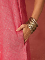 Thumbnail for InWeave Red Lurex Short Palazzo Kurta Set - Distacart