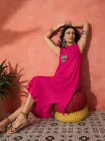 Thumbnail for InWeave Fuchsia Short Kurta Palazzo Set - Distacart