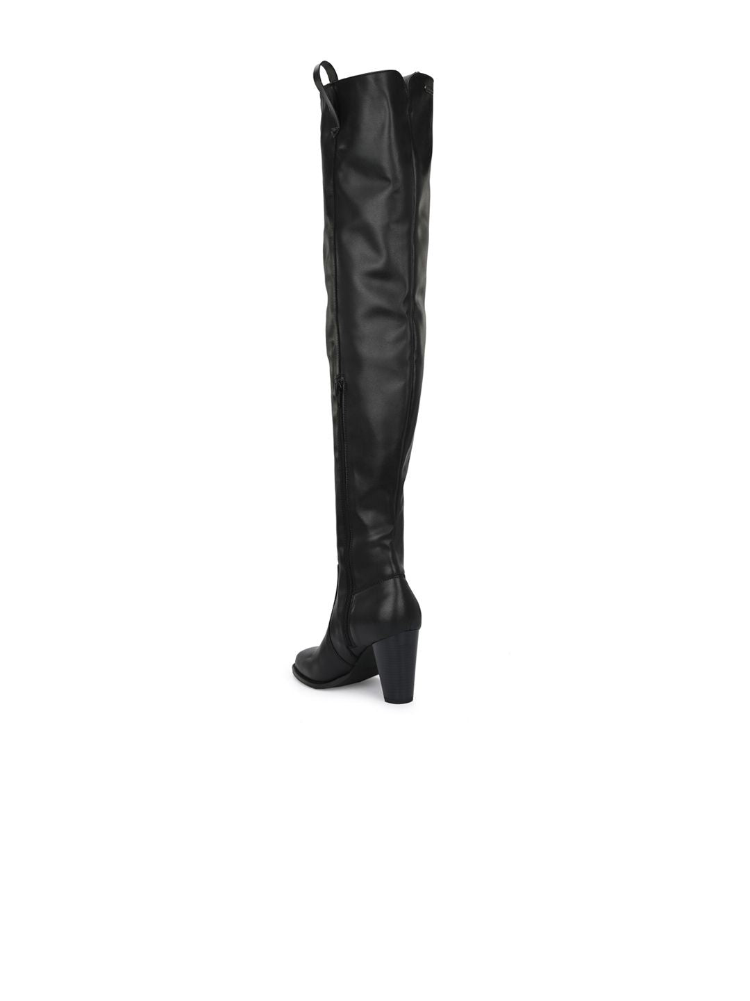 Delize Black High-Top Block Heeled Boots