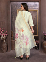 Thumbnail for Vedant Vastram Kurta Pant set with Dupatta having Beautiful Hand work (Khatli Work) - Light Pista - Distacart