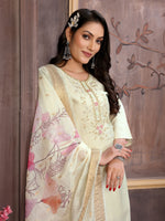 Thumbnail for Vedant Vastram Kurta Pant set with Dupatta having Beautiful Hand work (Khatli Work) - Light Pista - Distacart