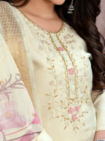 Thumbnail for Vedant Vastram Kurta Pant set with Dupatta having Beautiful Hand work (Khatli Work) - Light Pista - Distacart