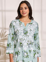 Thumbnail for HOUSE OF KARI Floral Embroidered Chikankari Pure Cotton Kurta - Distacart